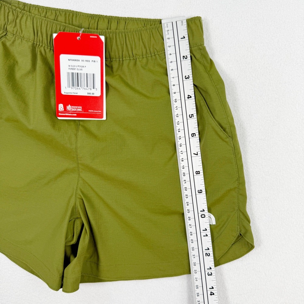The North Face Class V Pathfinder Shorts XS Women Forest Olive Outdoor Trail NEW - Picture 8 of 9